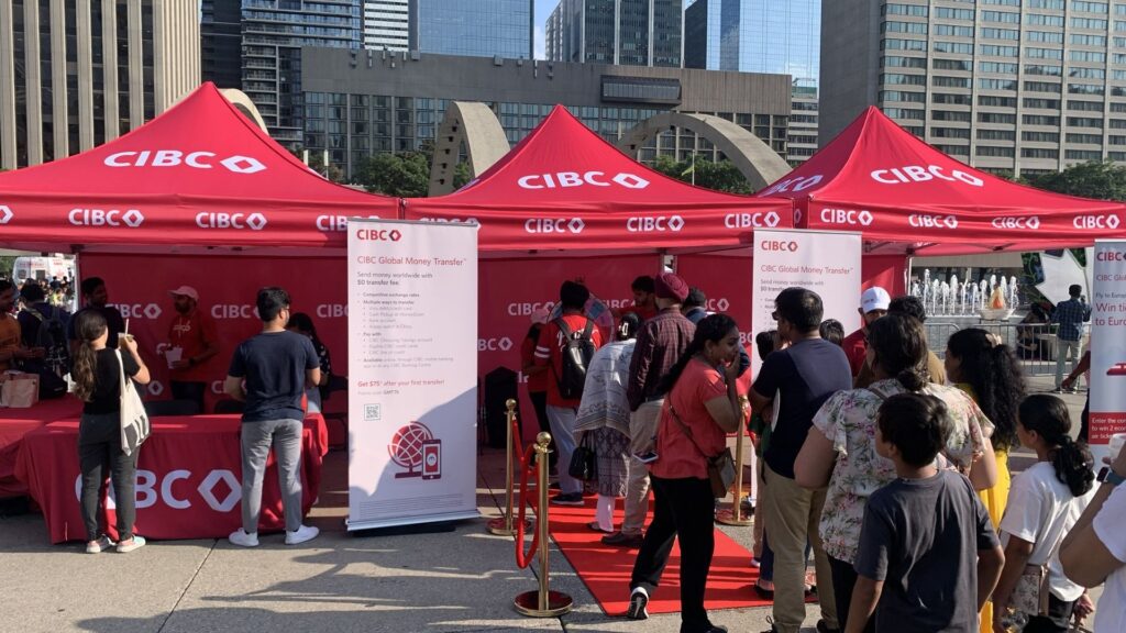 CIBC experiential marketing activation at a Canadian community event featuring on-ground engagement and live brand interaction.