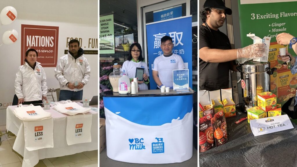 Experiential marketing product sampling activations with brand ambassadors engaging customers at retail and event locations in Canada