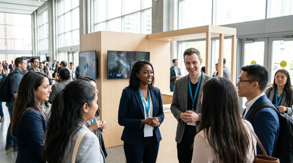 Brand ambassadors engaging customers at an event activation in Ontario