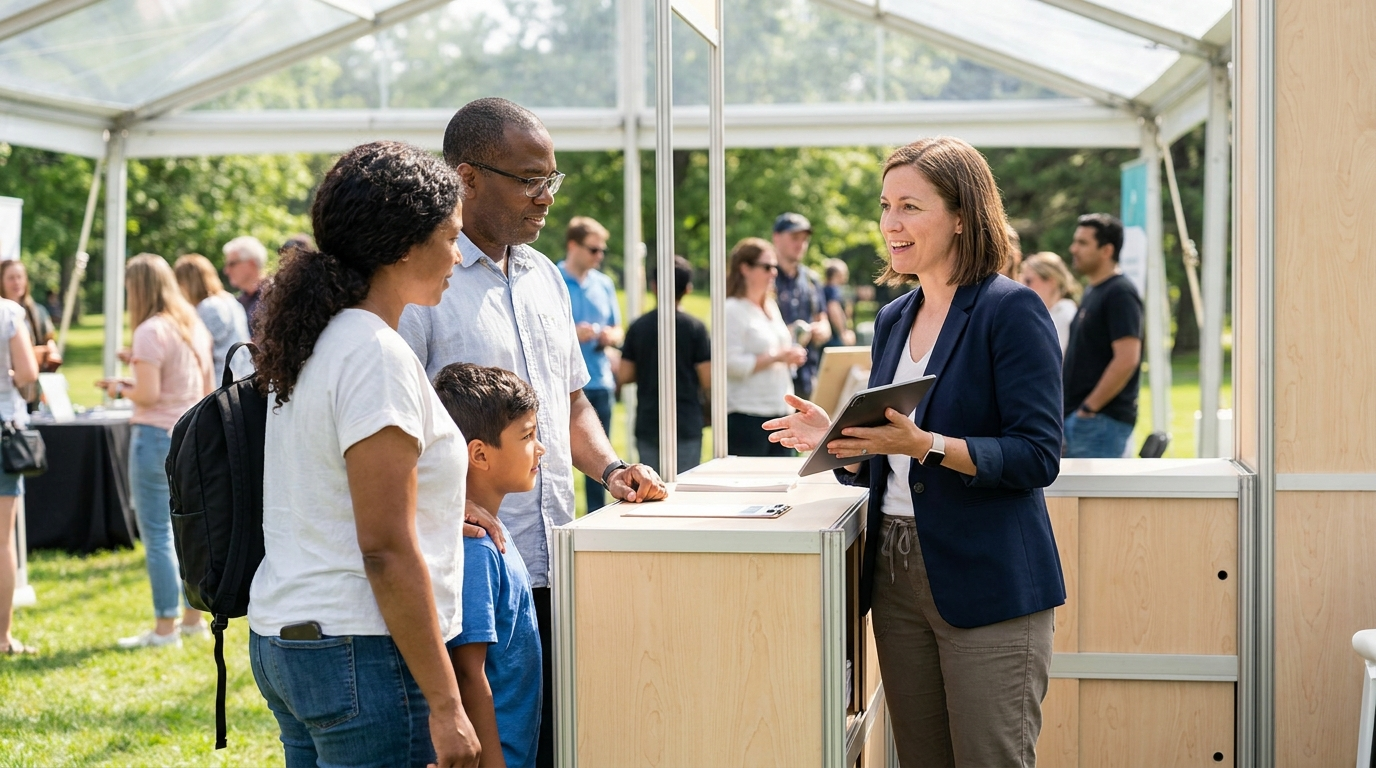 Brand ambassador speaking with customers at a live event activation in Ontario