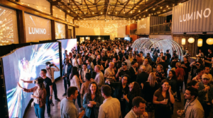 Attendees engaging with experiential marketing activation