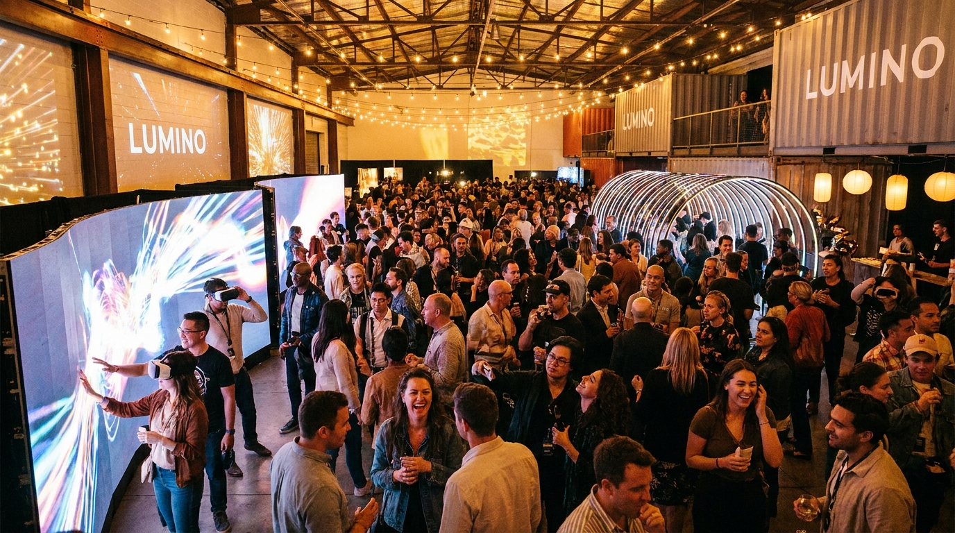 Attendees engaging with experiential marketing activation