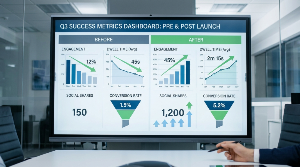 Performance metrics showing improved engagement from AI personalization