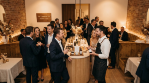 Small intimate brand activation with engaged attendees