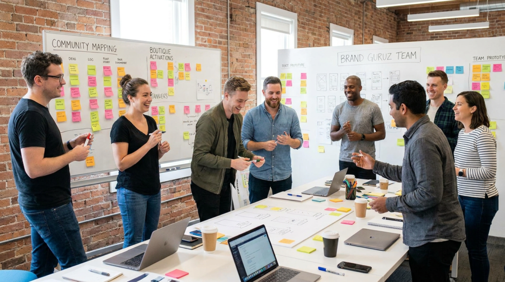 Brand Guruz team designing boutique activation strategy