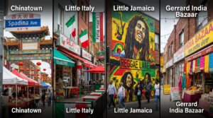 Montage of Toronto's diverse multicultural neighborhoods