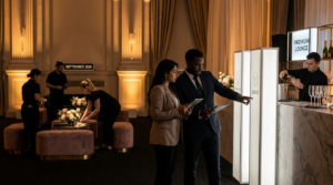 Casino marketing Ontario brand activation team at a VIP player event with professional event staff and branded experiential setup.