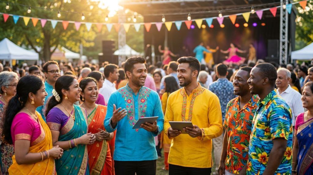 Multicultural events Canada 2026: brand ambassadors at a community cultural activation during a major GTA multicultural festival.