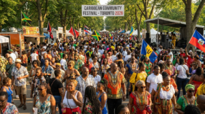 Caribbean Canadian consumer guide 2026: a vibrant, diverse Caribbean Canadian community crowd celebrating at a major GTA multicultural festival.