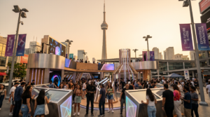 Experiential marketing agency activation in downtown Toronto with a diverse crowd at an interactive brand installation